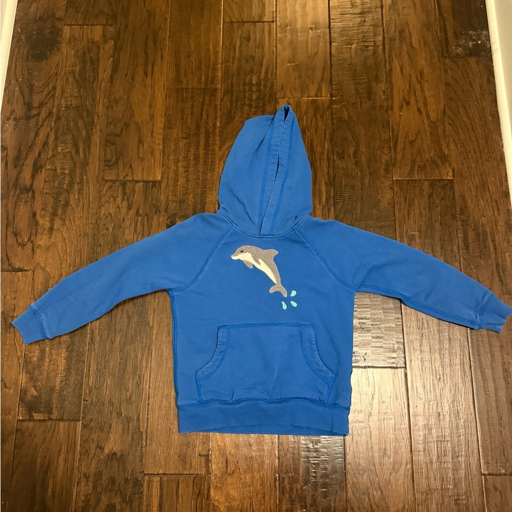 Hanna Andersson Blue Hoodie with Dolphin Design